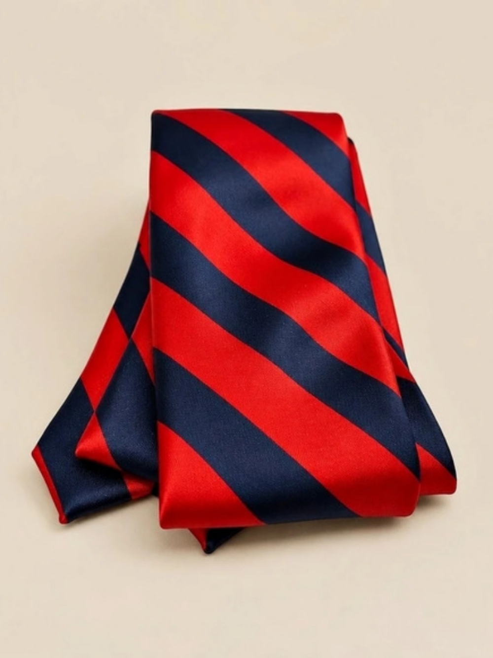 Tiemart Red and Navy Blue Striped Tie